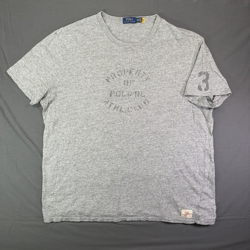 Polo Ralph Lauren Military Style Stencil Gray T Shirt Size 2XL Classic Style